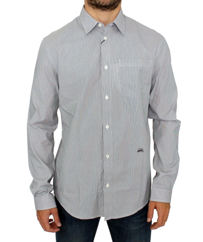 Gianfranco Ferre Gf Ferre Chic Gray Striped Cotton Casual Men's Shirt