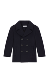 Dolce & Gabbana Double-breasted Wool Coat In Blue