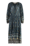 Isabel Marant Étoile Fratela Graphic-print Cotton Midi Dress In Blue