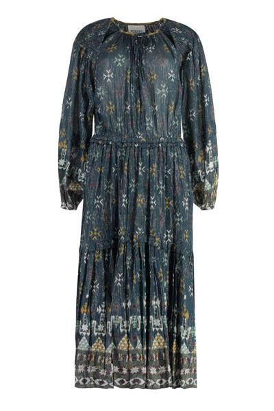 Isabel Marant Étoile Fratela Graphic-print Cotton Midi Dress In Multi