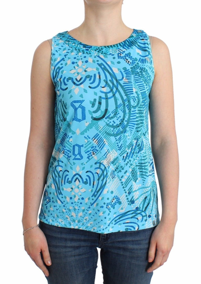 John Galliano Printed Tank Top In Blue