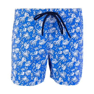 Malo Elegant Blue Leaf Print Swim Men's Shorts