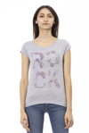 TRUSSARDI ACTION TRUSSARDI ACTION ELEGANT GRAY COTTON BLEND WOMEN'S TEE