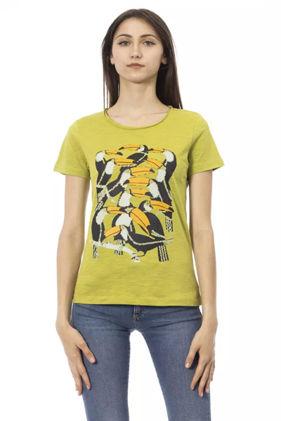 Trussardi Action Elegant Green Tee With Chic Front Women's Print