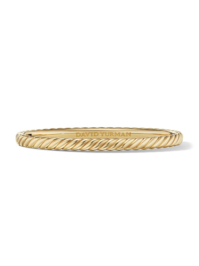 David Yurman Women's Sculpted Cable Bangle Bracelet In 18k Yellow Gold
