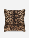 Dolce & Gabbana Medium Leopardo-print Velvet Cushion In マルチカラー