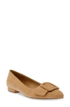 Anne Klein Women's Kalea Pointed Toe Buckle Flats In Sand