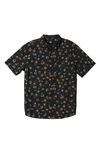 Quiksilver Future Hippie Floral Short Sleeve Button-up Shirt In Black