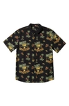 QUIKSILVER QUIKSILVER PALM SPRITZ FLORAL SHORT SLEEVE BUTTON-UP SHIRT