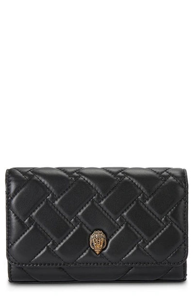 Kurt Geiger Extra Mini Kensington Quilted Leather Wallet On A Chain In Black