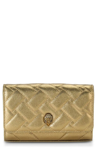 Kurt Geiger Extra Mini Quilted Leather Kensington Clutch In Rust/ Copper