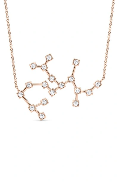 Hautecarat Sagittarius Constellation Lab Created Diamond Necklace In 18k Rose Gold