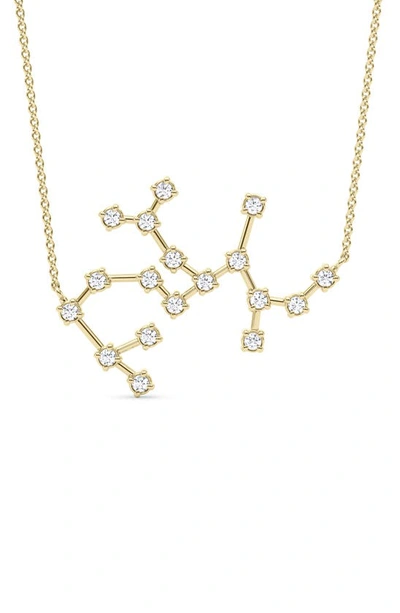 Hautecarat Sagittarius Constellation Lab Created Diamond Necklace In 18k Yellow Gold