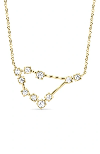 Hautecarat Capricorn Constellation Lab Created Diamond Necklace In 18k Yellow Gold