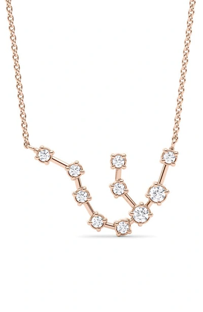 Hautecarat Aquarius Constellation Lab Created Diamond Necklace In 18k Rose Gold