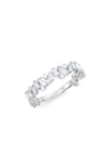 Hautecarat Princess Cut Lab Created Diamond 18k Gold Eternity Band Ring In 18k White Gold