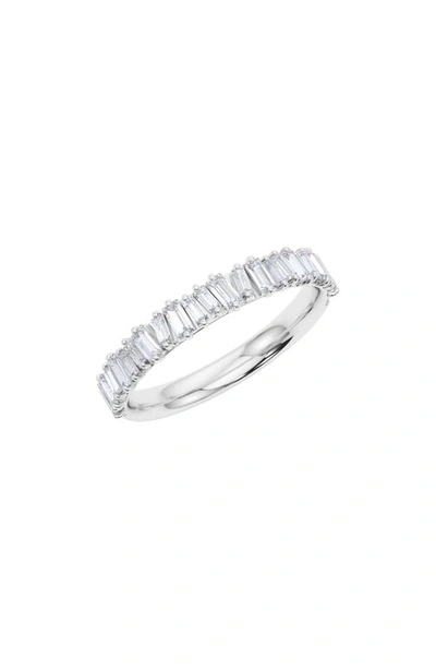 Hautecarat Lab Created Baguette Diamond Half Eternity Ring In 18k White Gold