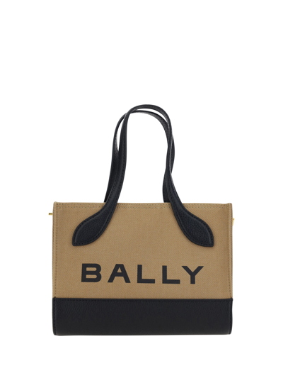 Bally Brown And Black Leather Mini Handbag In Multi