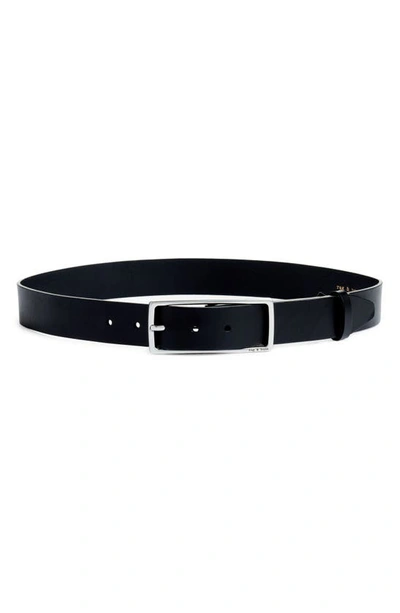 Rag & Bone Black Rebound Belt In Black Silver