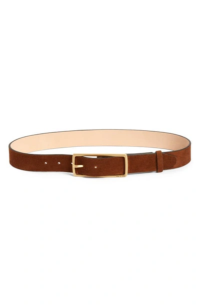 Rag & Bone Rebound Suede Belt In Chestnut Suede