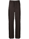 LANVIN BROWN SIDE-STRIPE STRAIGHT-LEG TROUSERS