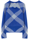 BURBERRY BLUE CHECK-JACQUARD ALPACA-WOOL BLEND SWEATER