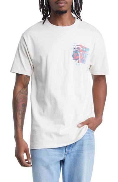 Obey Manifest Peace Cotton T-shirt In Cream