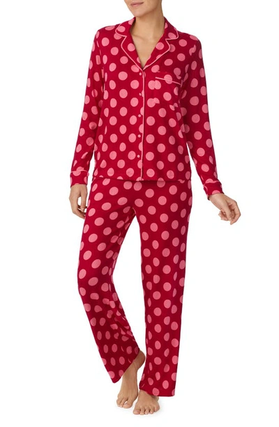 Kate Spade Polka Dot Print Pyjamas In Fucsia Rose