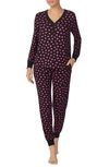 Kate Spade New York Printed Pajama Set In Black Novel