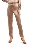 NIC + ZOE ELEVATED SATIN TAPERED LEG CARGO PANTS