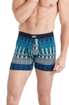 Saxx Daytripper Boxer Briefs In Frequency Stripe- Teal