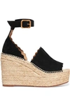 CHLOÉ SUEDE WEDGE ESPADRILLES