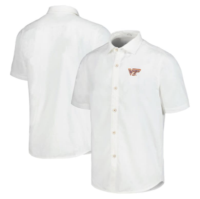 Tommy Bahama White Virginia Tech Hokies Coconut Point Palm Vista Islandzone Camp Button-up Shirt