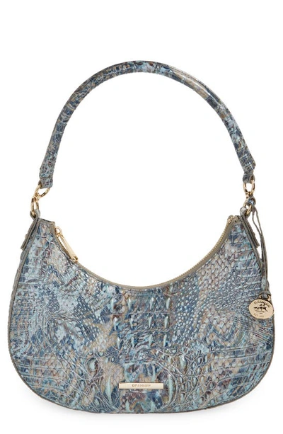 Brahmin Small Bekka Croc Embossed Leather Shoulder Bag In Icypython