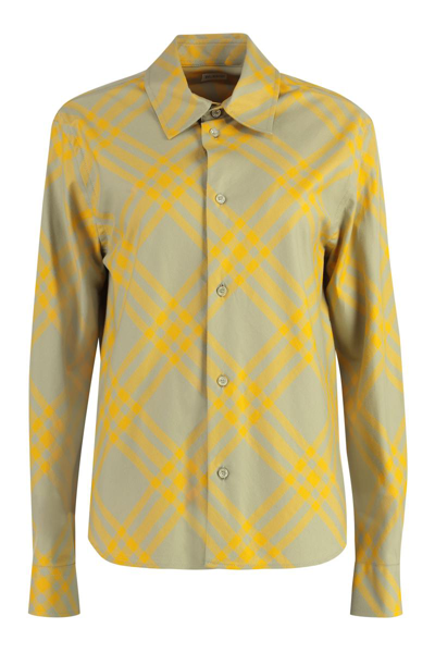 Burberry Yellow Checked Shirt In New