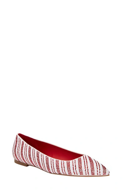 Katy Perry The Hollie Crystal Pointed Toe Ballet Flat In Red