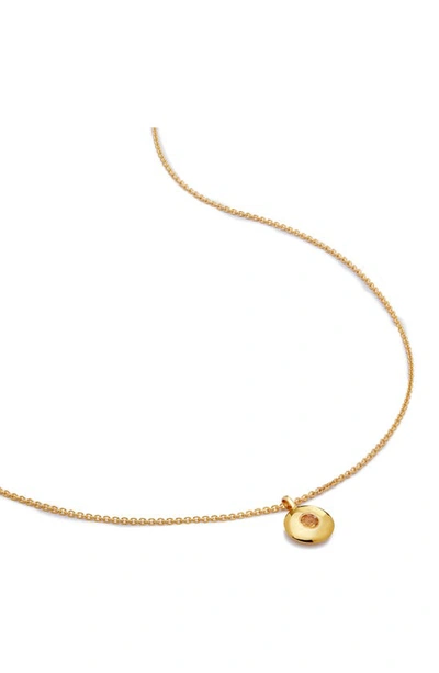 Monica Vinader November Birthstone Citrine Pendant Necklace In 18k Gold Vermeil/ November