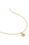 Monica Vinader August Birthstone Peridot Pendant Necklace In 18k Gold Vermeil/ August