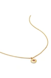 Monica Vinader October Birthstone Pink Tourmaline Pendant Necklace In 18k Gold Vermeil/ October