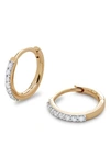 Monica Vinader Lab Created Diamond Pavé Huggie Hoop Earrings In 14k Solid Gold