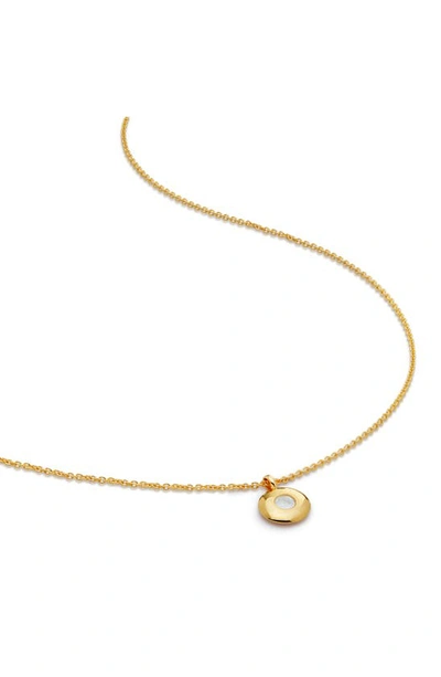 Monica Vinader June Birthstone Moonstone Pendant Necklace In 18k Gold Vermeil/ June