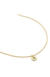 Monica Vinader May Birthstone Emerald Pendant Necklace In 18k Gold Vermeil/ May