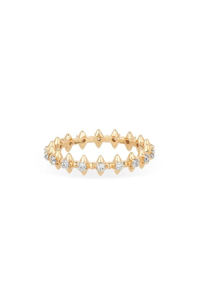 Adina Reyter London Thin Diamond Spike Eternity Ring In Yellow Gold