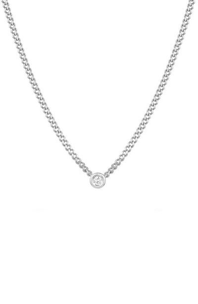 Adina Reyter Round Bezel Set Lab Created Diamond Necklace In Silver