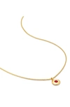 Monica Vinader January Birthstone Garnet Pendant Necklace In 18k Gold Vermeil/ January