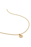Monica Vinader July Birthstone Ruby Pendant Necklace In Yellow Gold