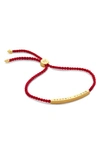 Monica Vinader Engravable Mini Linear Friendship Bracelet In 18k Gold Vermeil