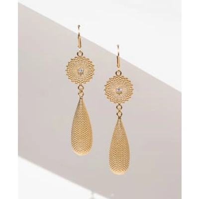 Zoe And Morgan Sunshine Earrings Gold With White Zircon