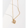 ZOE AND MORGAN KIND HEART GOLD WHITE ZIRCON NECKLACE