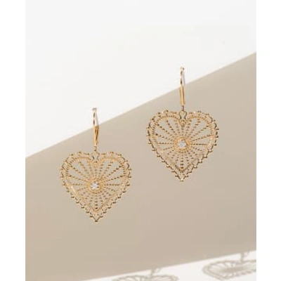 Zoe And Morgan Amor Earrings Gold With White Zircon